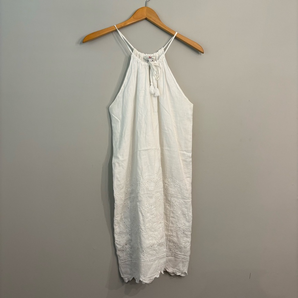 Vineyard Vines White Eyelet Halter Dress